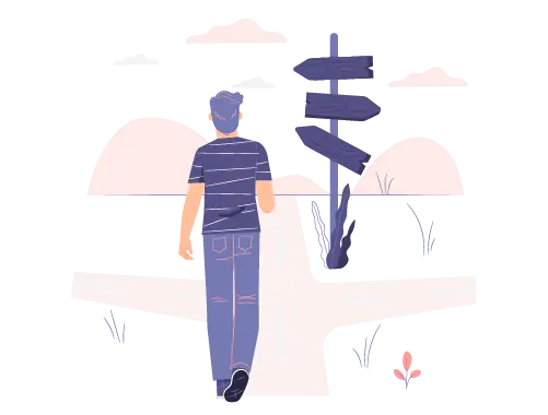 Homme qui avance sur son chemin